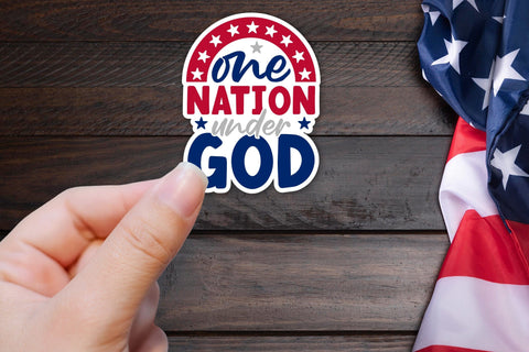 4th of July Sticker, One Nation Under God Sublimation CraftLabSVG 
