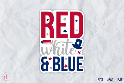 4th of July Sticker | Red White & Blue Sublimation CraftLabSVG 