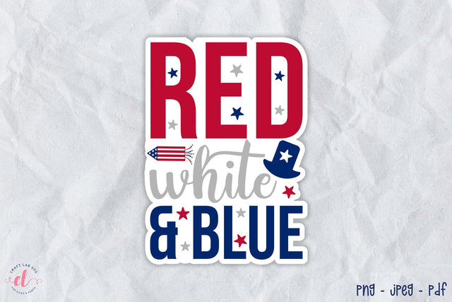 4th of July Sticker | Red White & Blue Sublimation CraftLabSVG 