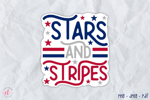 4th of July Sticker | Stars and Stripes Sublimation CraftLabSVG 