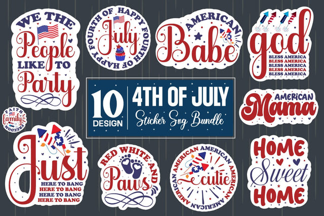 4th Of July Sticker Svg Bundle SVG designmaster24 