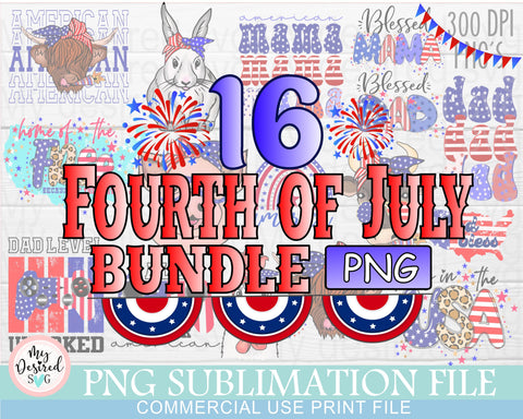 4th of July Sublimation Bundle PNG, Digital Download, American Flag PNG, Fourth Of July Png, 4th Of July Sublimation Design, America Png Sublimation MyDesiredSVG 