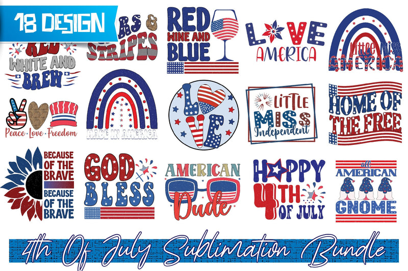 4th Of July Sublimation Bundle Vol-5 Sublimation Creativeart88 