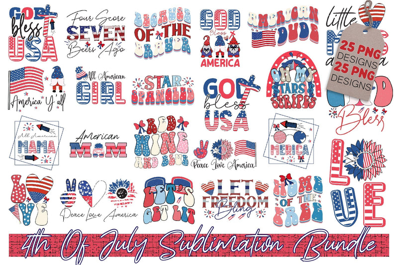 4th Of July Sublimation Bundle Vol-6 Sublimation Creativeart88 