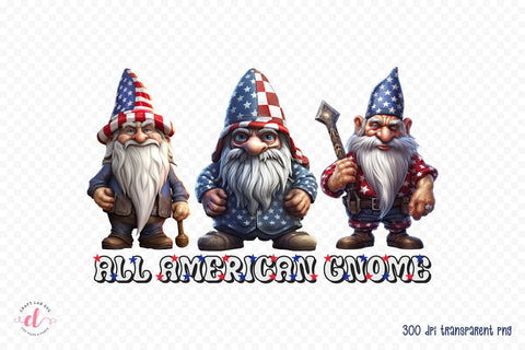 4th of July Sublimation Design | All American Gnome Sublimation CraftLabSVG 