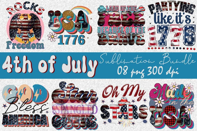 4th of July Sublimation Design Bundle Sublimation SVGArt 