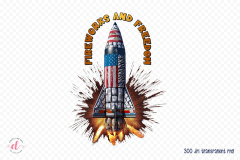 4th of July Sublimation Design - Fireworks and Freedom Sublimation CraftLabSVG 