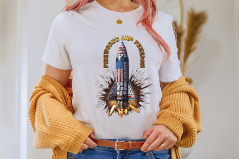 4th of July Sublimation Design - Fireworks and Freedom Sublimation CraftLabSVG 