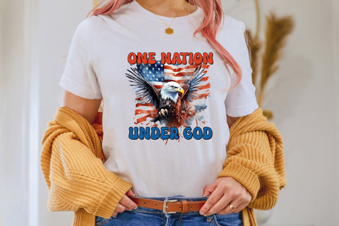 4th of July Sublimation Design, One Nation Under God Sublimation CraftLabSVG 