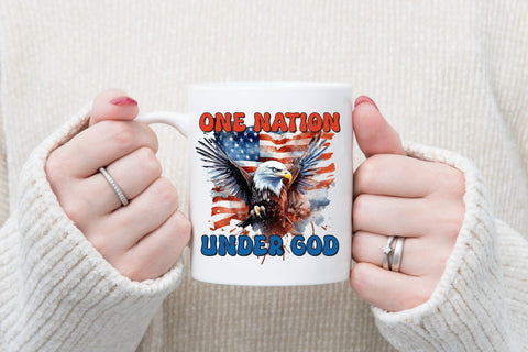 4th of July Sublimation Design, One Nation Under God Sublimation CraftLabSVG 