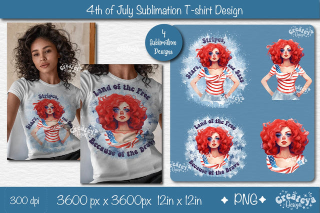 4th of July Sublimation Design| Patriotic USA Sublimation PNG Sublimation Createya Design 