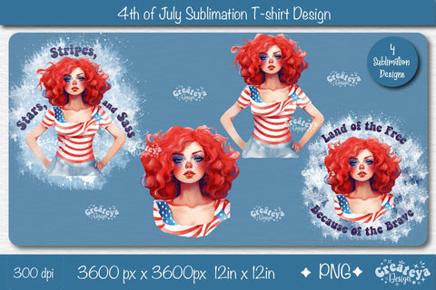 4th of July Sublimation Design| Patriotic USA Sublimation PNG Sublimation Createya Design 
