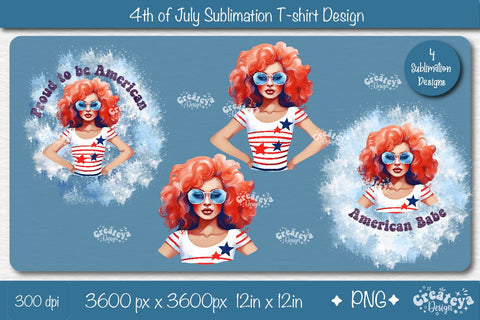 4th of July Sublimation Design| Patriotic USA Sublimation PNG Sublimation Createya Design 