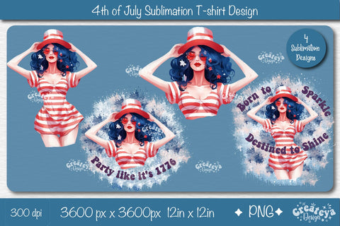 4th of July Sublimation Design| Patriotic USA Sublimation PNG Sublimation Createya Design 