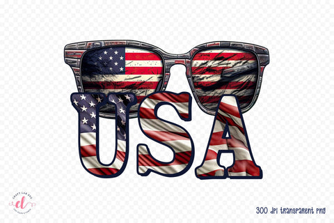 4th of July Sublimation Design - USA PNG Sublimation CraftLabSVG 