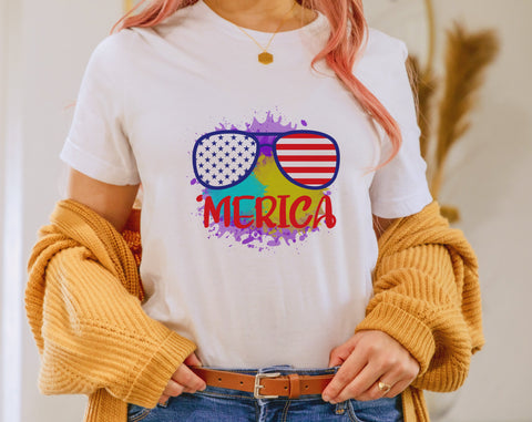 4th Of July Sublimation Designs Bundle, 6 Independence Day PNG Files, Merica Glasses PNG, God Bless America Land That I Love PNG Sublimation HappyDesignStudio 