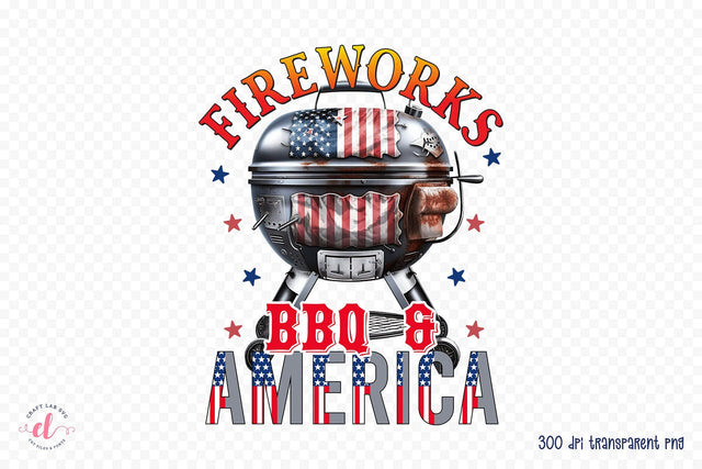 4th of July Sublimation, Fireworks BBQ & America Sublimation CraftLabSVG 