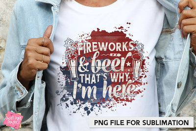 4th Of July Sublimation, Fireworks & Beer, Independence Day Sublimation Craft Pixel Perfect 
