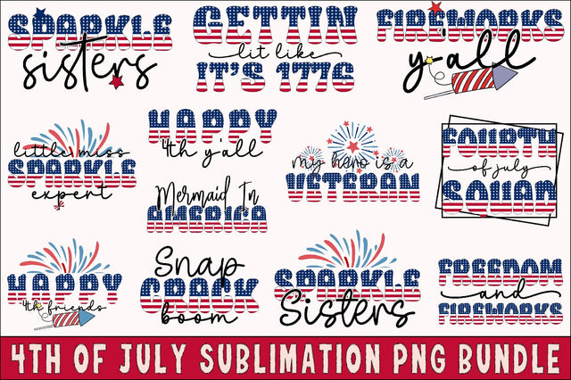 4th Of July Sublimation Png Bundle Sublimation SVGista 