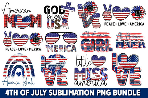 4th of July Sublimation PNG Bundle SVG fokiira 