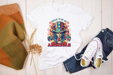 4th of July Sublimation, Proud to Be an American PNG Sublimation CraftLabSVG 