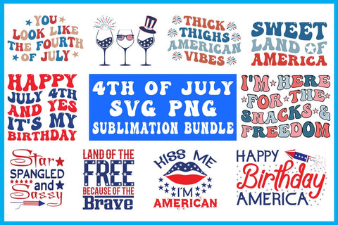 4th Of July Sublimation SVG PNG PDF Bundle Cut File SVG Creativedesigntee 