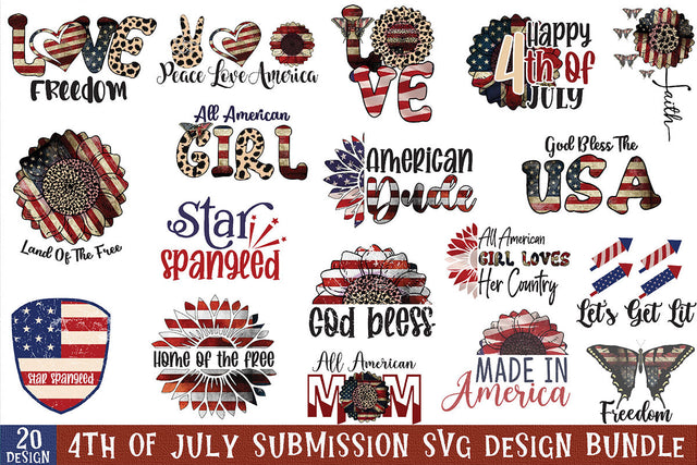 4th of July Submission Svg Design Bundle Sublimation Rupkotha 