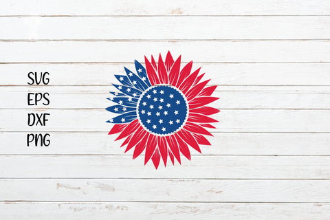 4th of july sunflower clipart svg cutfile SVG SmmrDesign 