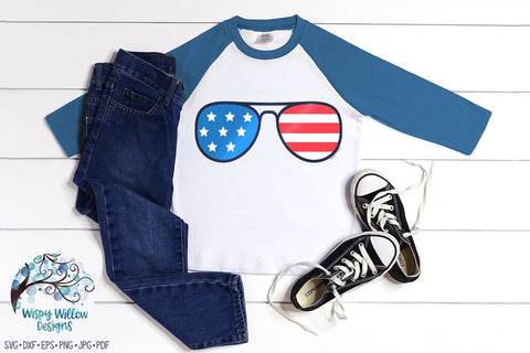 4th of July Sunglasses SVG SVG Wispy Willow Designs 