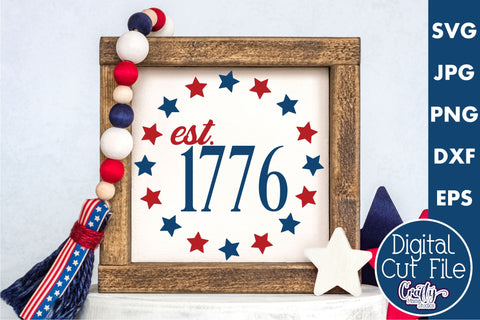 4th of July Svg, America 4th Of July Farmhouse Sign 1776 SVG Crafty Mama Studios 
