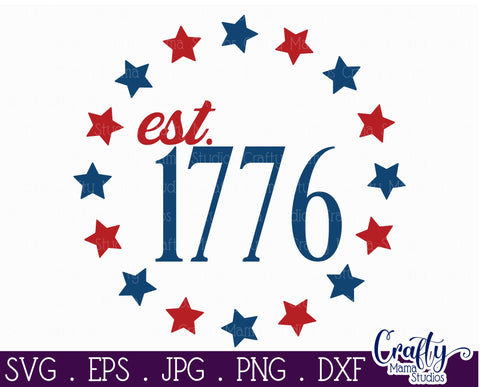 4th of July Svg, America 4th Of July Farmhouse Sign 1776 SVG Crafty Mama Studios 