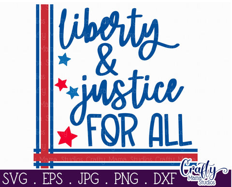 4th of July Svg America Farmhouse Sign, Liberty And Justice SVG Crafty Mama Studios 