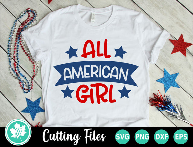 4th of July SVG | America SVG | All American Girl SVG SVG TrueNorthImagesCA 