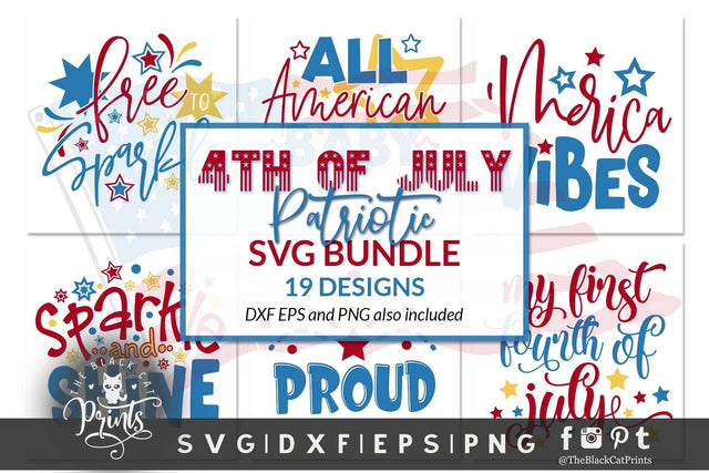 4th Of July SVG bundle | 19 cut files SVG TheBlackCatPrints