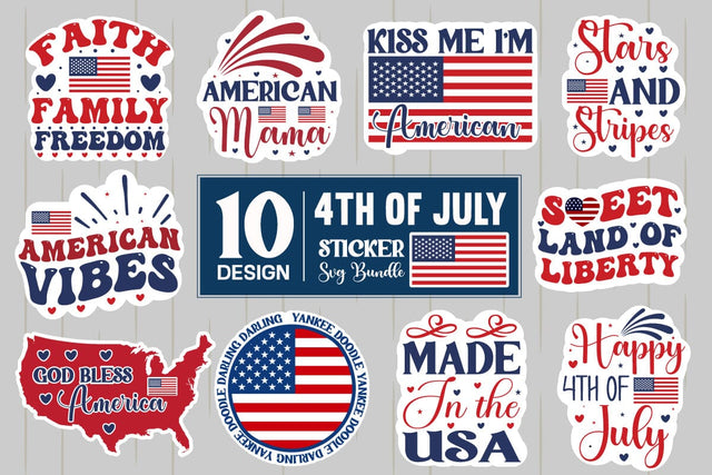 4th Of July Svg Bundle, 4th of Sticker Bundle SVG designmaster24 