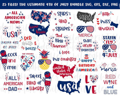 4th of July svg bundle, america svg bundle, United States svg bundle, patriotic svg bundle, July 4th svg bundle, red white and blue svgs, SVG WildOakSVG 