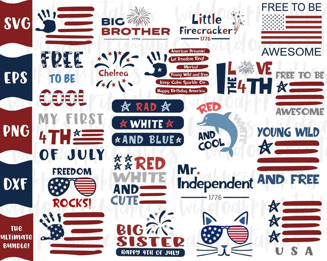 4th of July svg bundle, america svg bundle, United States svg bundle, patriotic svg bundle, July 4th svg bundle, red white and blue svgs, SVG WildOakSVG 