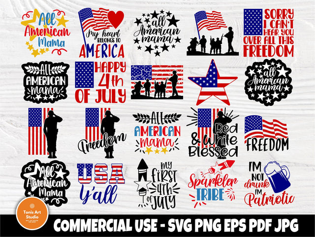 4th of July SVG Bundle, American Flag Svg, USA Svg SVG TonisArtStudio 