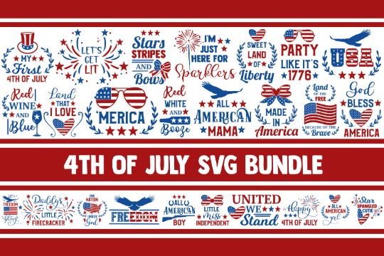 4th of July SVG Bundle, fourth of july svg, merica svg, patriotic svg, america svg, independence day svg, usa flag svg, fireworks svg, png SVG James 