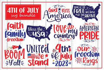 4th of July SVG Bundle, July 4th SVG, Fourth of July svg, America svg, USA Flag svg, Patriotic, Independence Day Shirt, Cut File Cricut SVG designstore 