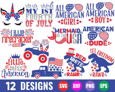 4th of July SVG Bundle - Kids 4th of July SVG, Fourth of July SVG, My First 4th of July SVG, 4th of July Kids SVG, 4th of July PNG SVG GraphicsTreasures 