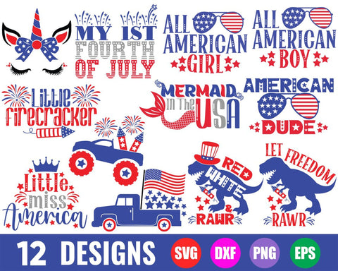 4th of July SVG Bundle - Kids 4th of July SVG, Fourth of July SVG, My First 4th of July SVG, 4th of July Kids SVG, 4th of July PNG SVG GraphicsTreasures 