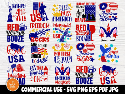 4th of July SVG Bundle, Love USA SVG Cut Files SVG TonisArtStudio 