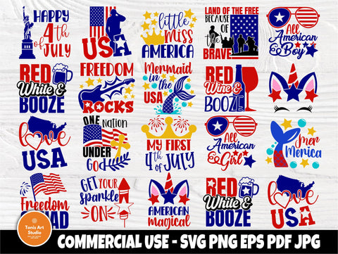 4th of July SVG Bundle, Love USA SVG Cut Files SVG TonisArtStudio 