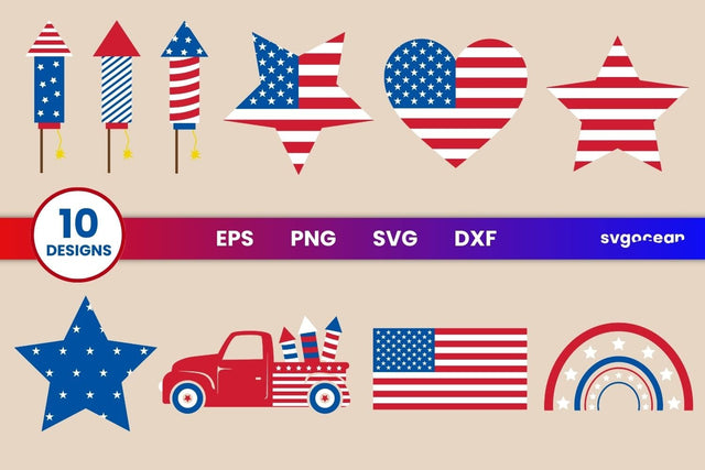 4th of July SVG Bundle | Memorial Day | Patriotic SVG SVG SvgOcean 