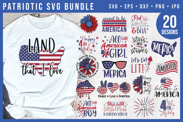 4th of July SVG Bundle | Patriotic SVG Bundle of 20 Designs SVG Hippo Creations 