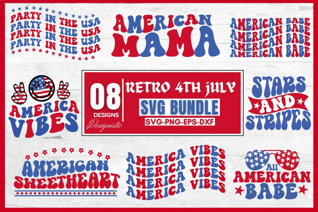 4th of July SVG Bundle, Retro 4th July SVG SVG DESIGNISTIC 