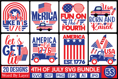 4TH OF JULY SVG BUNDLE SVG CUT FILE,SVGs,quotes-and-sayings,food-drink,mini-bundles,print-cut,on-sale, SVG DesignPlante 503 