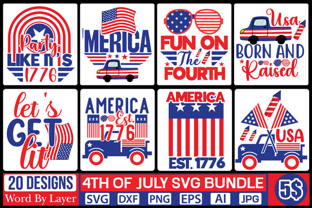 4TH OF JULY SVG BUNDLE SVG CUT FILE,SVGs,quotes-and-sayings,food-drink,mini-bundles,print-cut,on-sale, SVG DesignPlante 503 