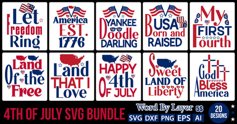 4th Of July Svg Bundle SVG DesignPlante 503 